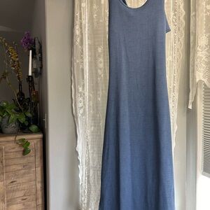 Blue Sleeveless Maxi Dress